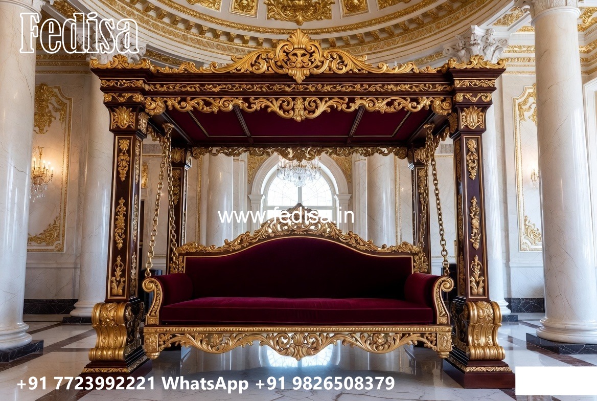 Wooden Swing Design with Elegant Brass Accessories No-4550