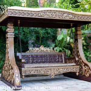 Wooden Swing Design with Vintage Traditional Craft Style No-4562