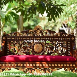 Stylish Wooden Swing Design for Relaxed Home Decor No-4584