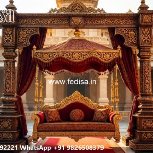 Wooden Swing Design with Classic Wooden Detailing No-4589