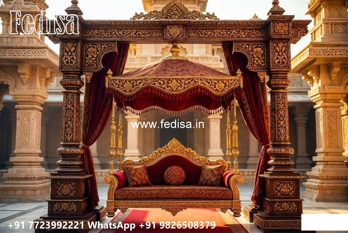 Wooden Swing Design with Classic Wooden Detailing No-4589