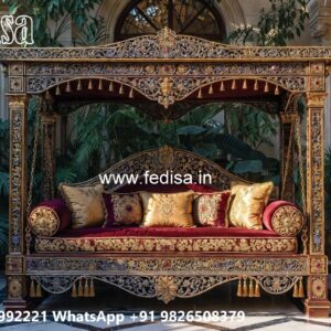 Handcrafted Wooden Swing Design with Royal Elegance No-4591