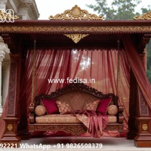 Wooden Swing Design with Designer Carving Artwork No-4594