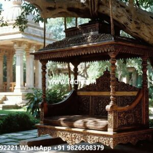 Wooden Classic Swing Design with Floral Detailing No-4755