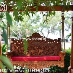 Traditional Wood Carving Swing Design with Floral Engraving No-4868