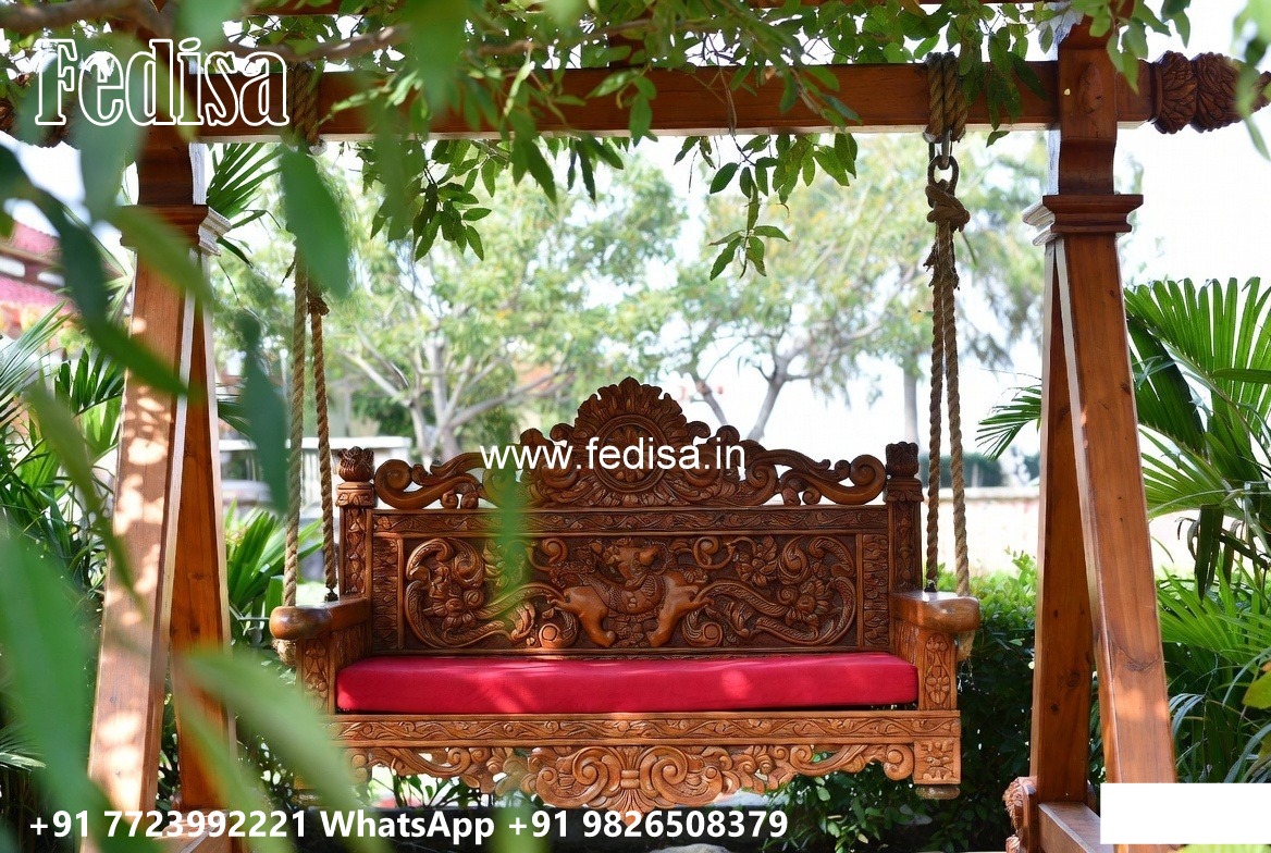 Traditional Wood Carving Swing Design with Floral Engraving No-4868