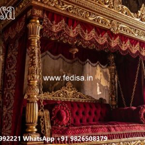 Stylish Wood Carving Swing Design for Premium Living Rooms No-4869
