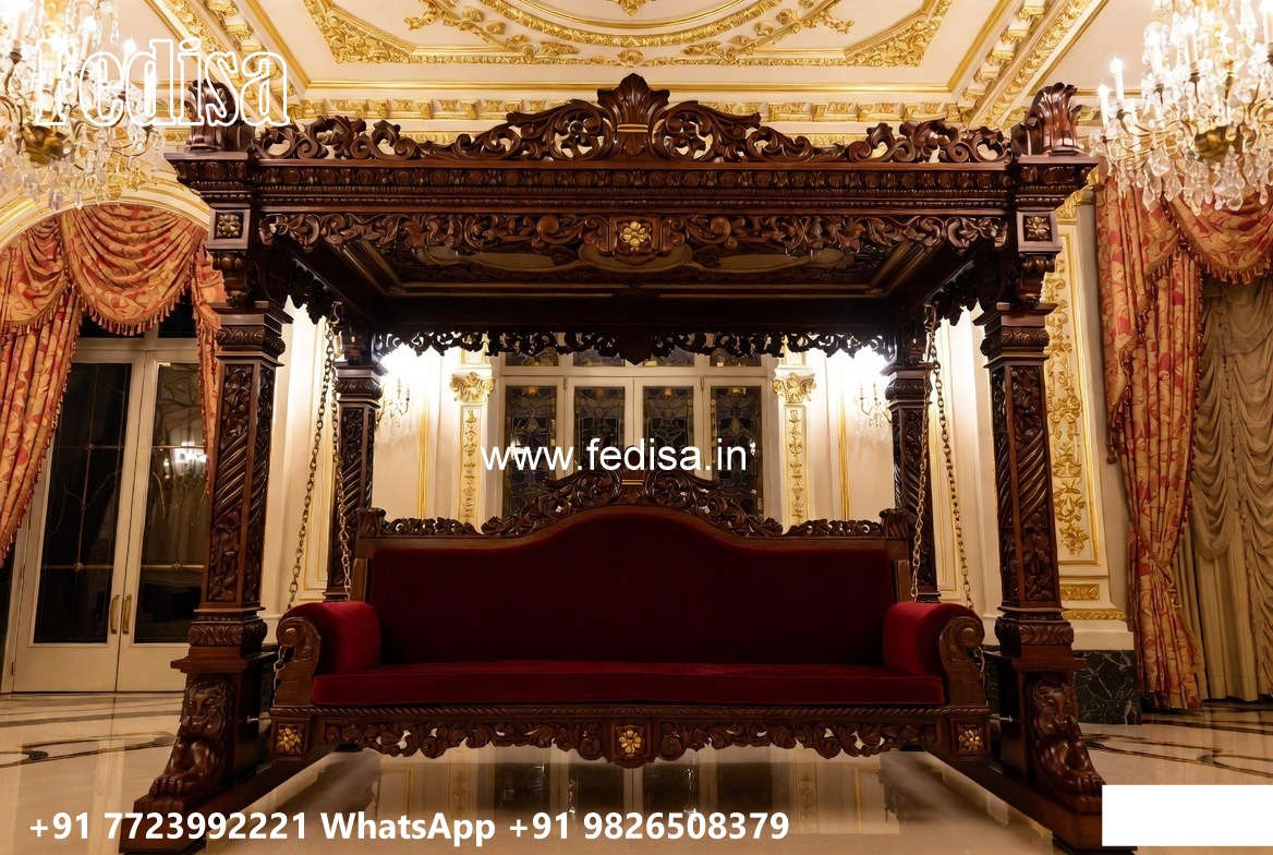 Luxury Wooden Swing Design with Intricate Carving Work No-4873