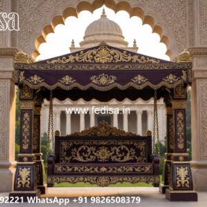 Premium Wood Carving Swing Design with Elegant Curves No-4883