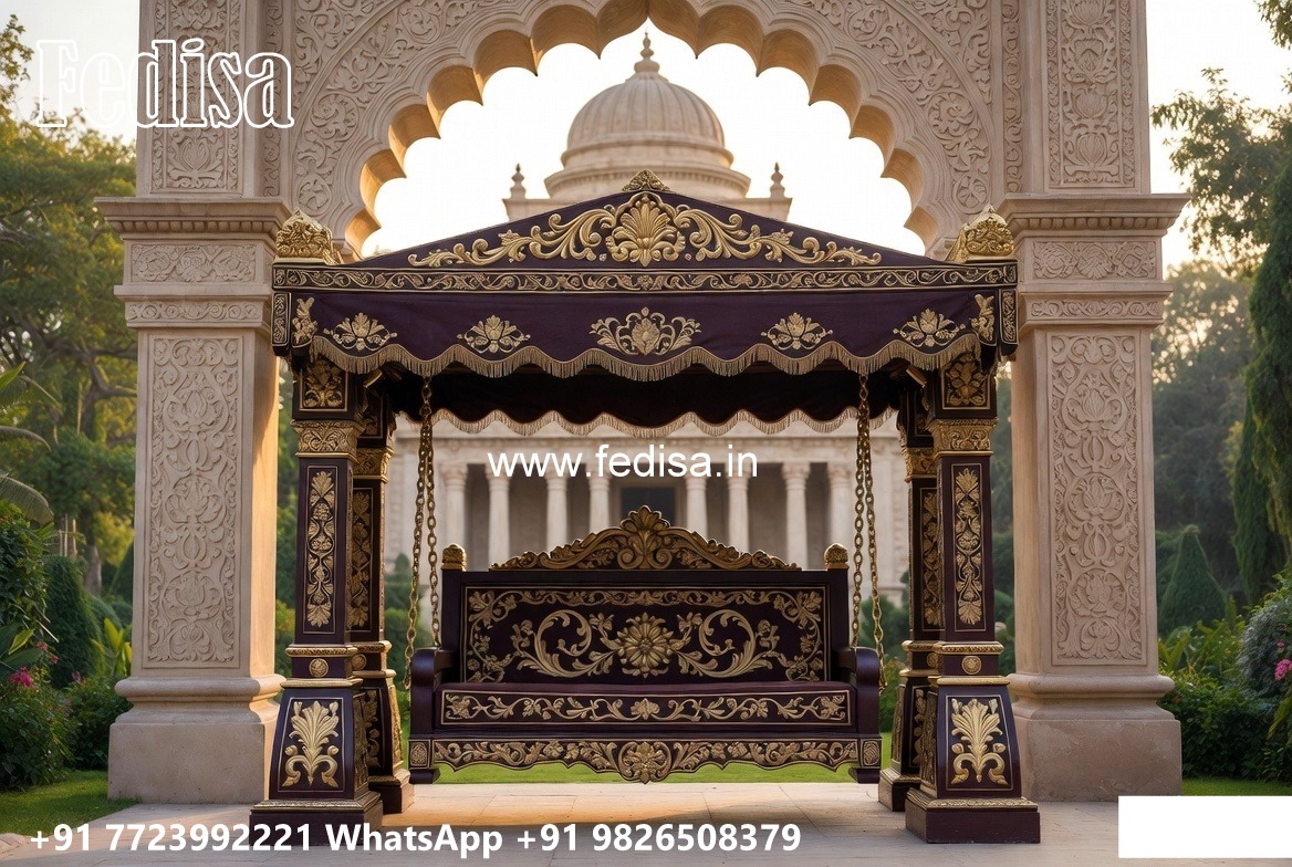 Premium Wood Carving Swing Design with Elegant Curves No-4883