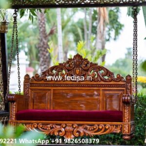 Handcrafted Wood Carving Swing Design for Grand Interiors No-4884