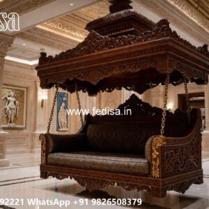 Wood Carving Swing Design with Artistic Floral Motifs No-4886