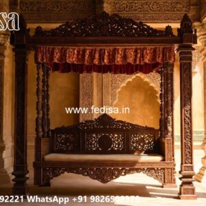 Elegant Wood Carving Swing Design with Royal Craftsmanship No-4888