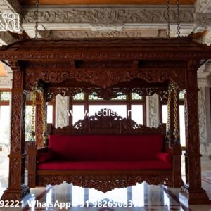 Premium Wood Carving Swing Design for Spacious Halls No-4893