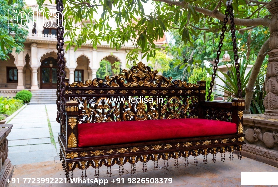 Handcrafted Wood Carving Swing Design with Palace Elegance No-4897
