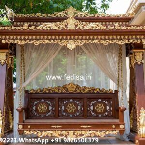Wood Carving Swing Design with Elegant Decorative Finish No-4898