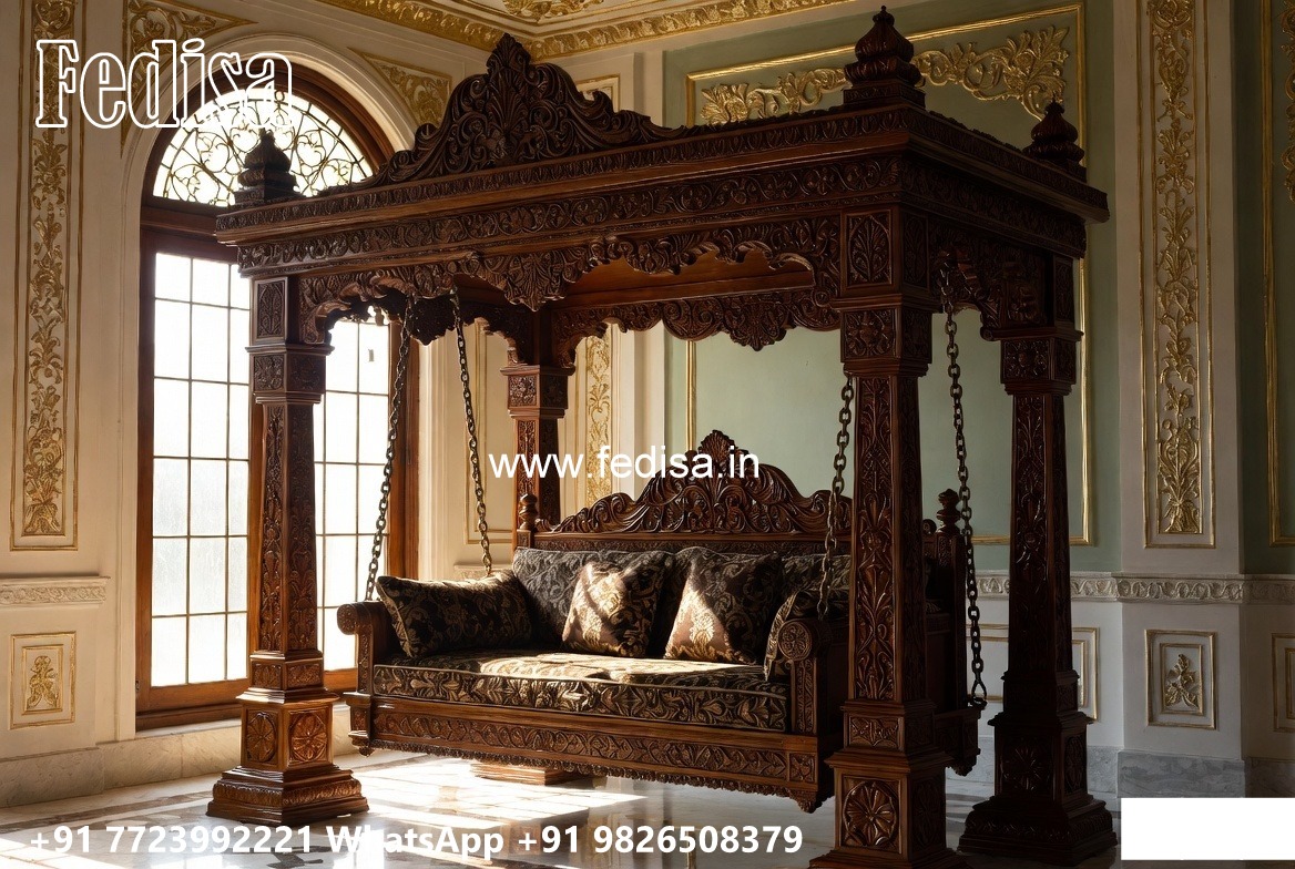 Indoor Wood Carving Swing Design for Comfortable Seating No-4904