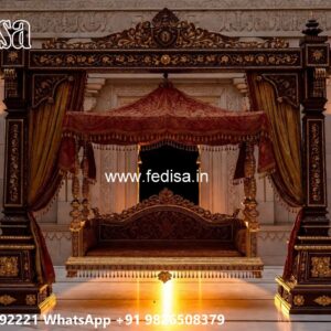 Luxury Wood Carving Swing Design with Elegant Backrest No-4907