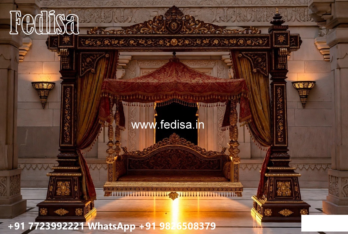 Luxury Wood Carving Swing Design with Elegant Backrest No-4907