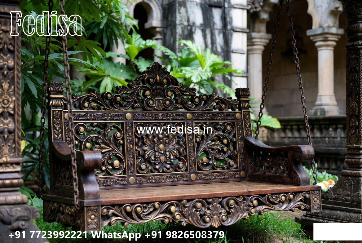 Artistic Wood Carving Swing Design with Heritage Influence No-4910