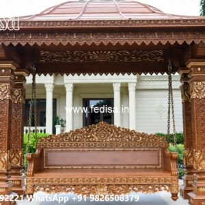 Stylish Wood Carving Swing Design for Heritage Homes No-4919