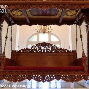Indoor Wood Carving Swing Design with Artistic Charm No-4929