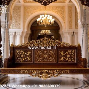 Traditional Wood Carving Swing Design with Royal Comfort No-4934