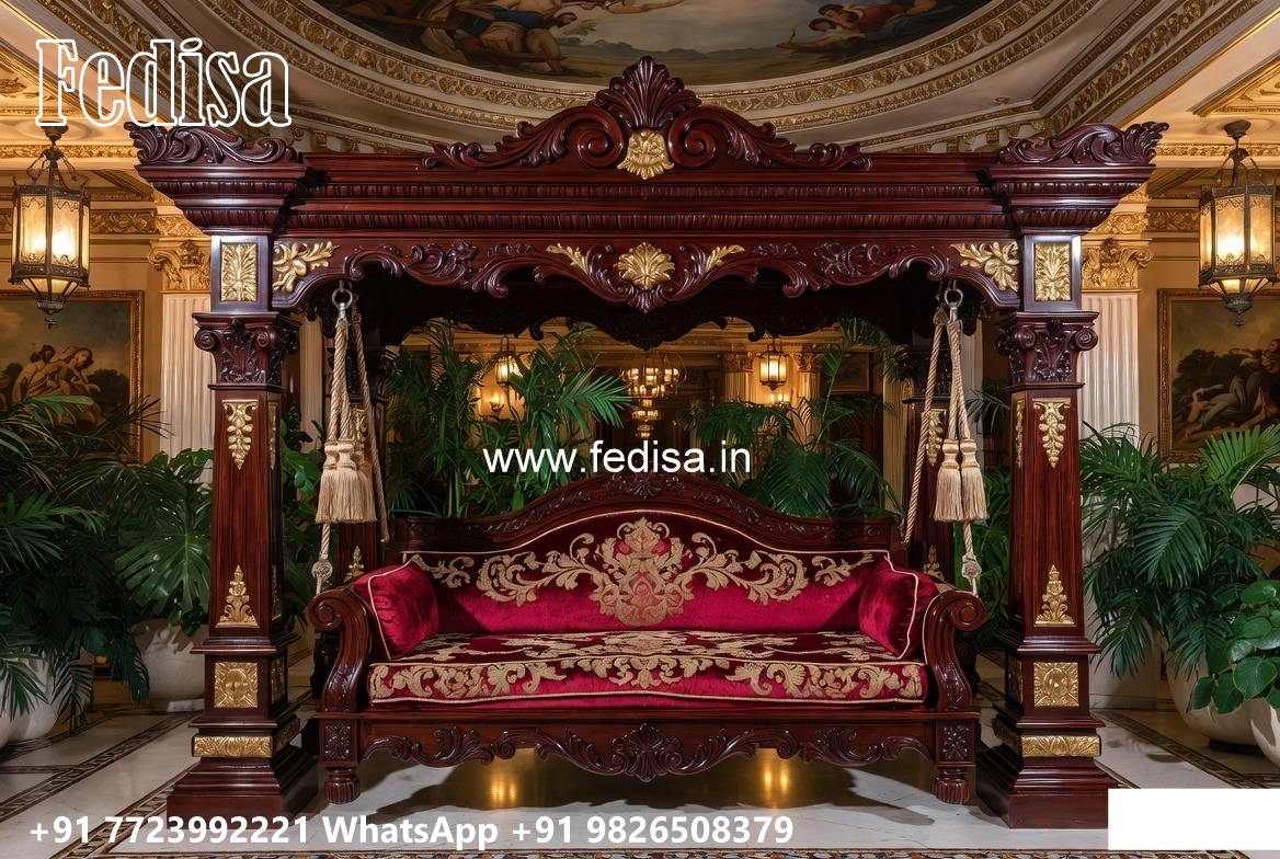 Wood Carving Swing Design with Stylish Decorative Features No-4935