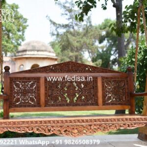 Royal Wood Carving Swing Design with Floral Artwork No-4937