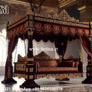 Stylish Wood Carving Swing Design for Elegant Home Decor No-4940
