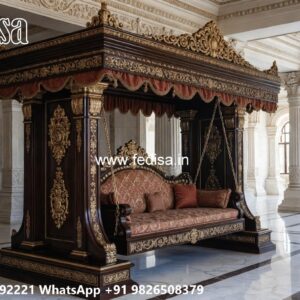 Luxury Wood Carving Swing Design with Rich Craftsmanship No-4941