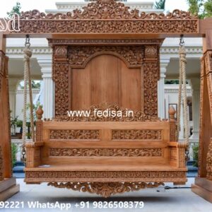 Traditional Wood Carving Swing Design with Elegant Details No-4945
