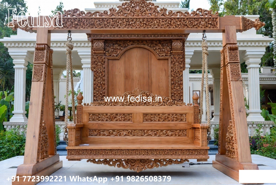 Traditional Wood Carving Swing Design with Elegant Details No-4945