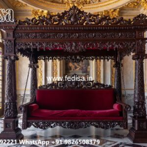 Royal Wood Carving Swing Design with Palace Inspired Carving No-4947