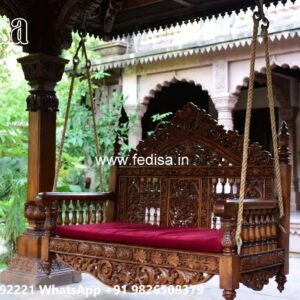 Elegant Wood Carving Swing Design with Vintage Wooden Appeal No-4949