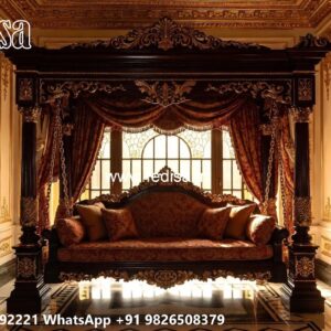 Handmade Wooden Swing Design with Royal Carving Style No-4954