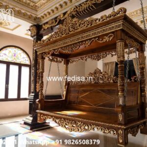 Decorative Wooden Swing Design for Elegant Sitting Area No-4987