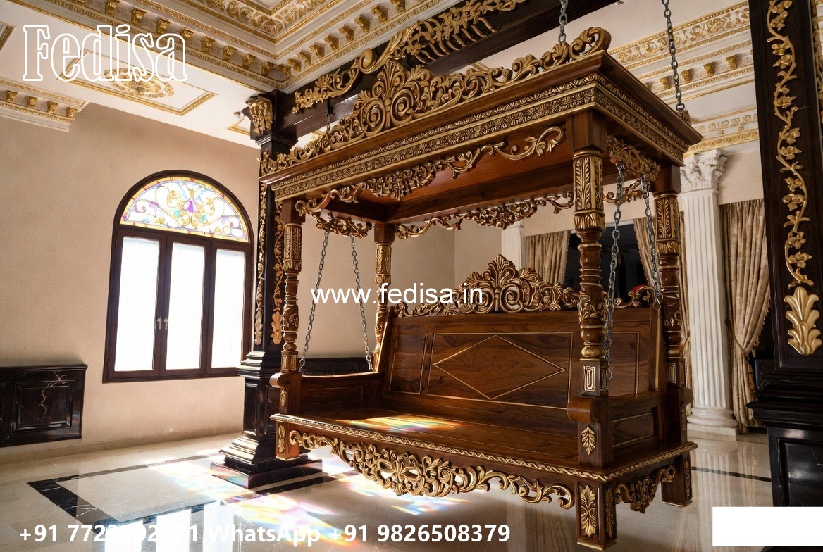 Decorative Wooden Swing Design for Elegant Sitting Area No-4987