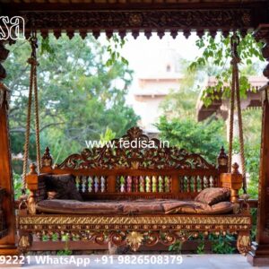 Stylish Wooden Swing Design for Drawing Room Beauty No-4991