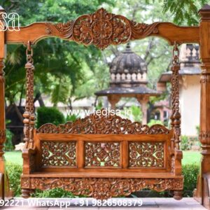 Elegant Wooden Swing Design for Family Relaxation Space No-4996