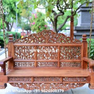 Wooden Swing Design with Beautiful Decorative Carvings No-4997