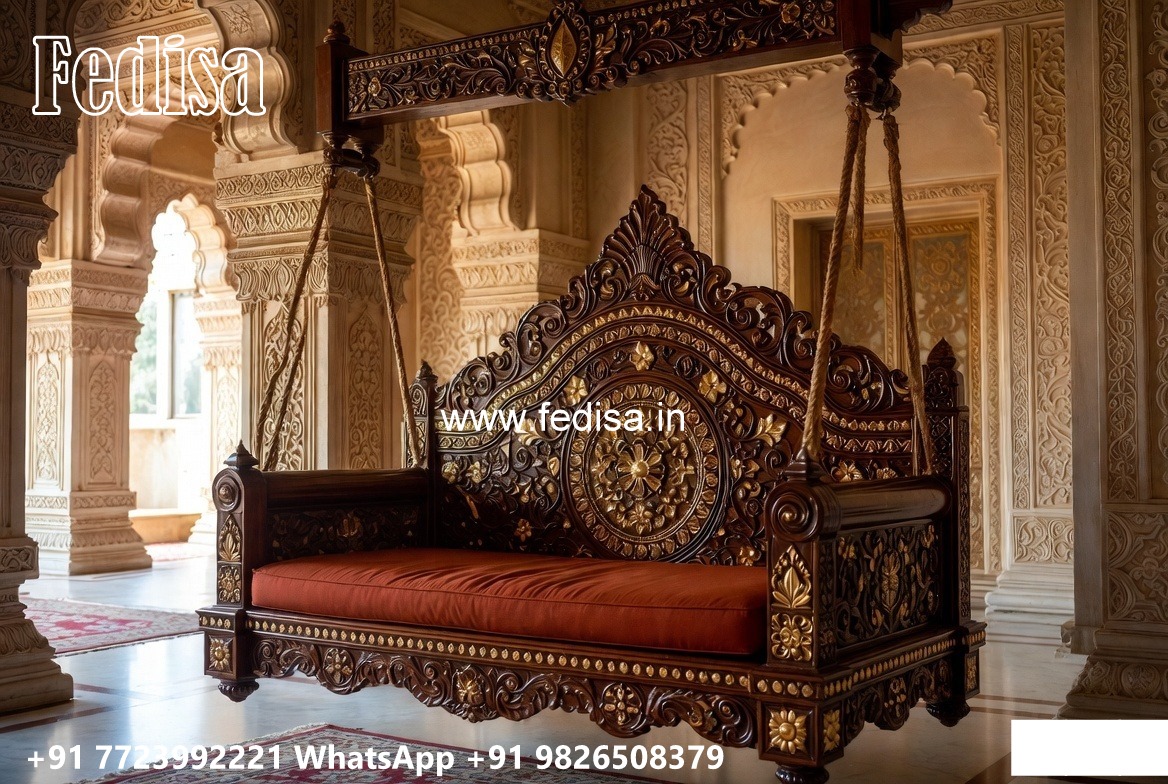 Wooden Swing Design for Cozy Indoor Seating Corner No-5002