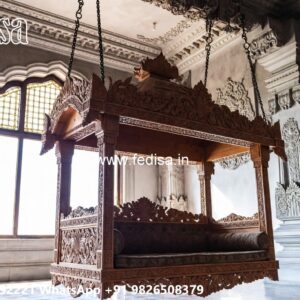 Wooden Swing Design with Handcrafted Royal Detailing No-5014