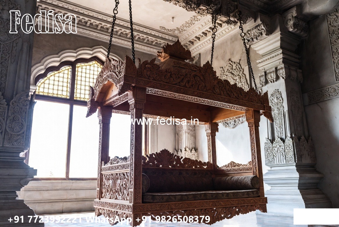 Wooden Swing Design with Handcrafted Royal Detailing No-5014