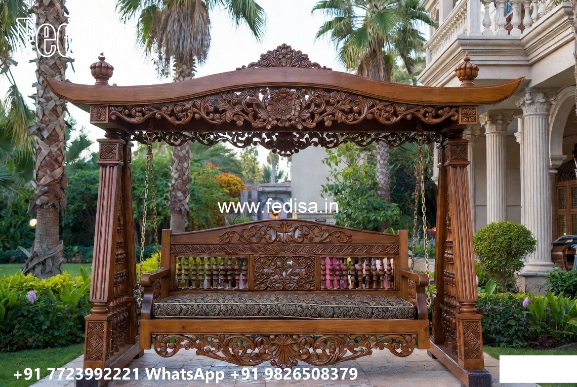Wooden Swing Design with Artistic Wooden Patterns No-5033