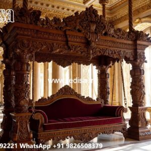 Handcrafted Wooden Swing Design with Royal Elegance No-5041