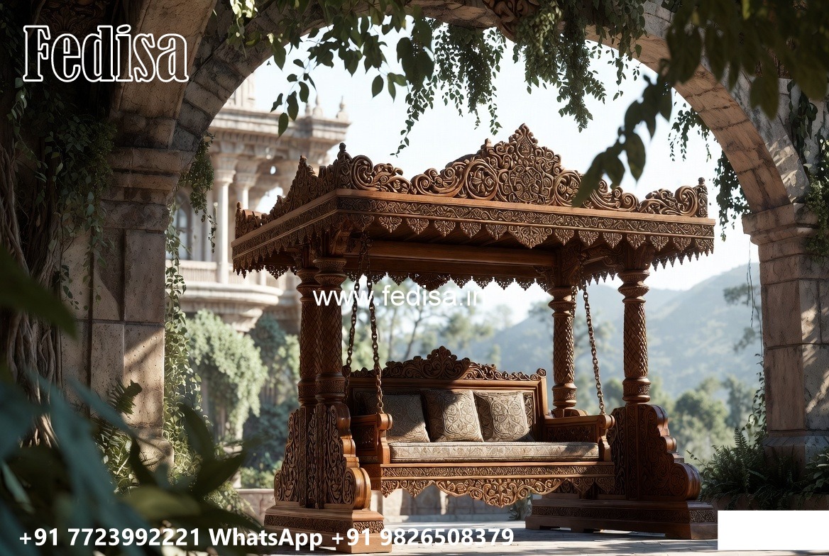 Designer Wood Carving Swing Design for Luxury Villas No-5311