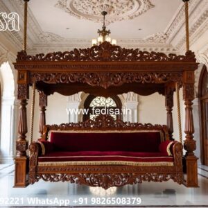 Indoor Wood Carving Swing Design for Stylish Seating Areas No-5313