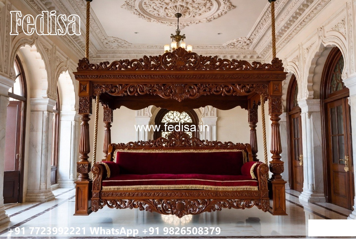 Indoor Wood Carving Swing Design for Stylish Seating Areas No-5313