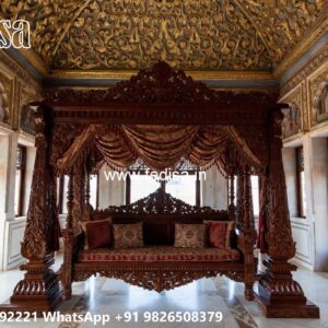 Artistic Wood Carving Swing Design for Elegant Interiors No-5317